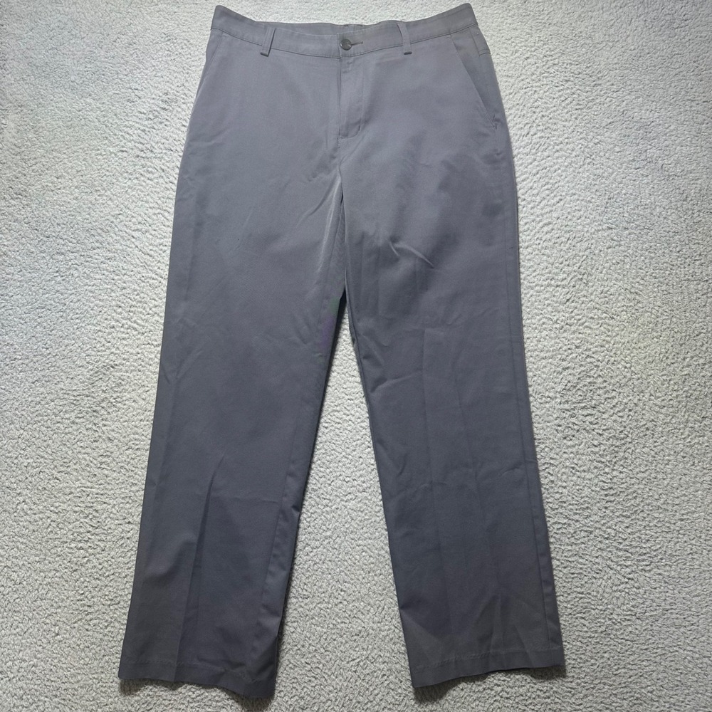 Adidas Mens Climalite Golf Pants Gray‎ Flat Front Performance Trousers 32x30